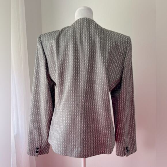 Vintage ‘90s J. Gallery Black & White Textured Collarless Blazer - Picture 4 of 6